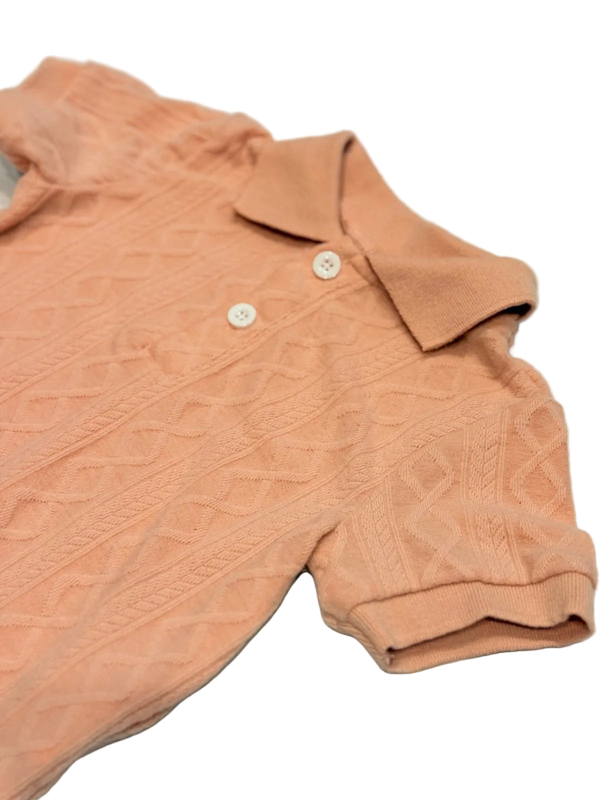 Polo Shirt Shein Peach Diamond Knit 18-24M