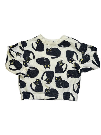 Old Navy Black Cat Print Set 12-18M