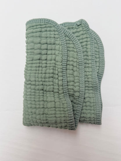 Sage Green Muslin Baby Burp Cloth