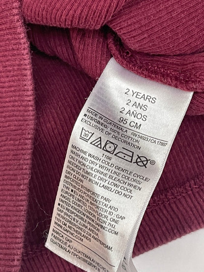 Baby Gap Burgundy Ribbed Long Sleeve Top 2T