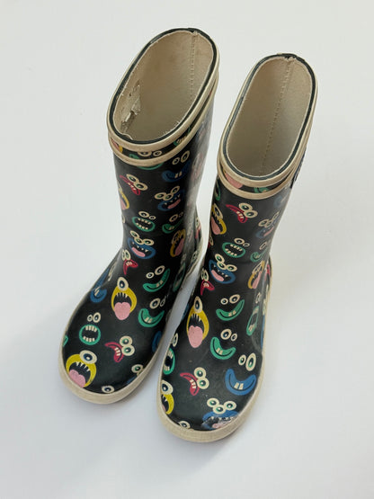 Aigle Monster Print Rain Boots Size 30