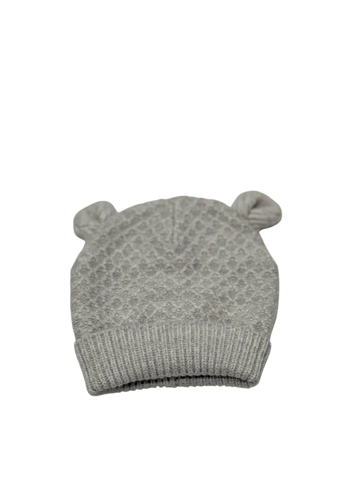First Steps Gray Bear Ear Knit Hat 0-6M