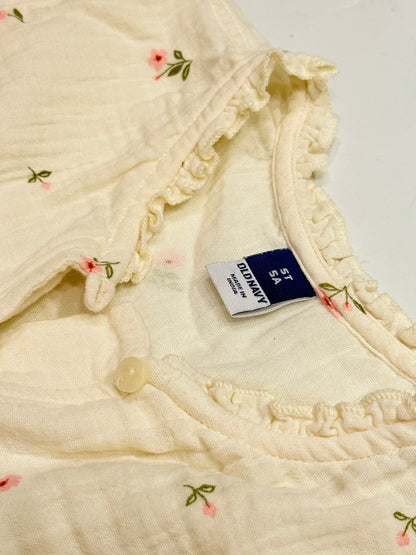 Old Navy Floral Muslin Ruffle Top Set 5T