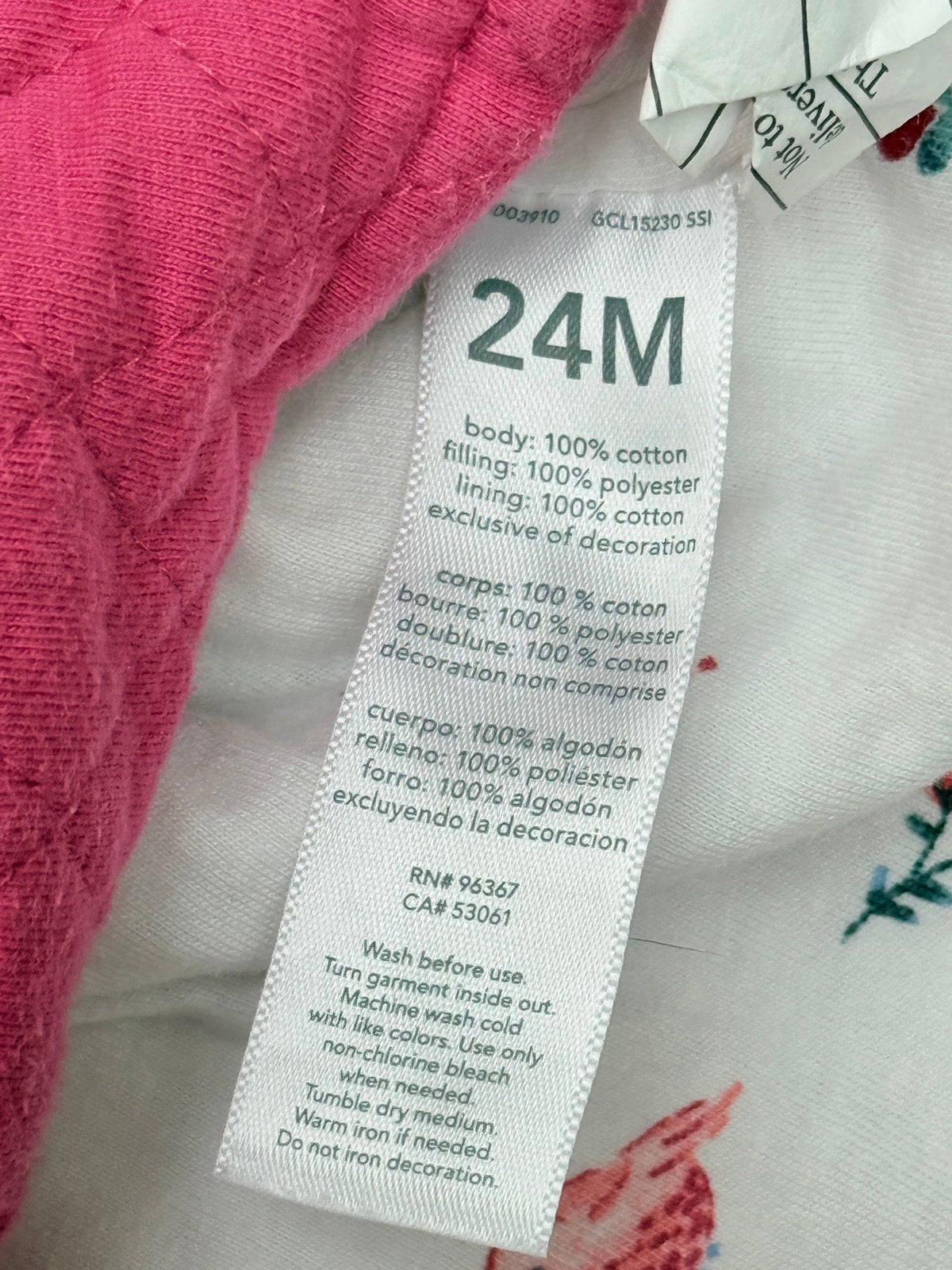 Baby B'gosh Quilted Hooded Jacket 24M