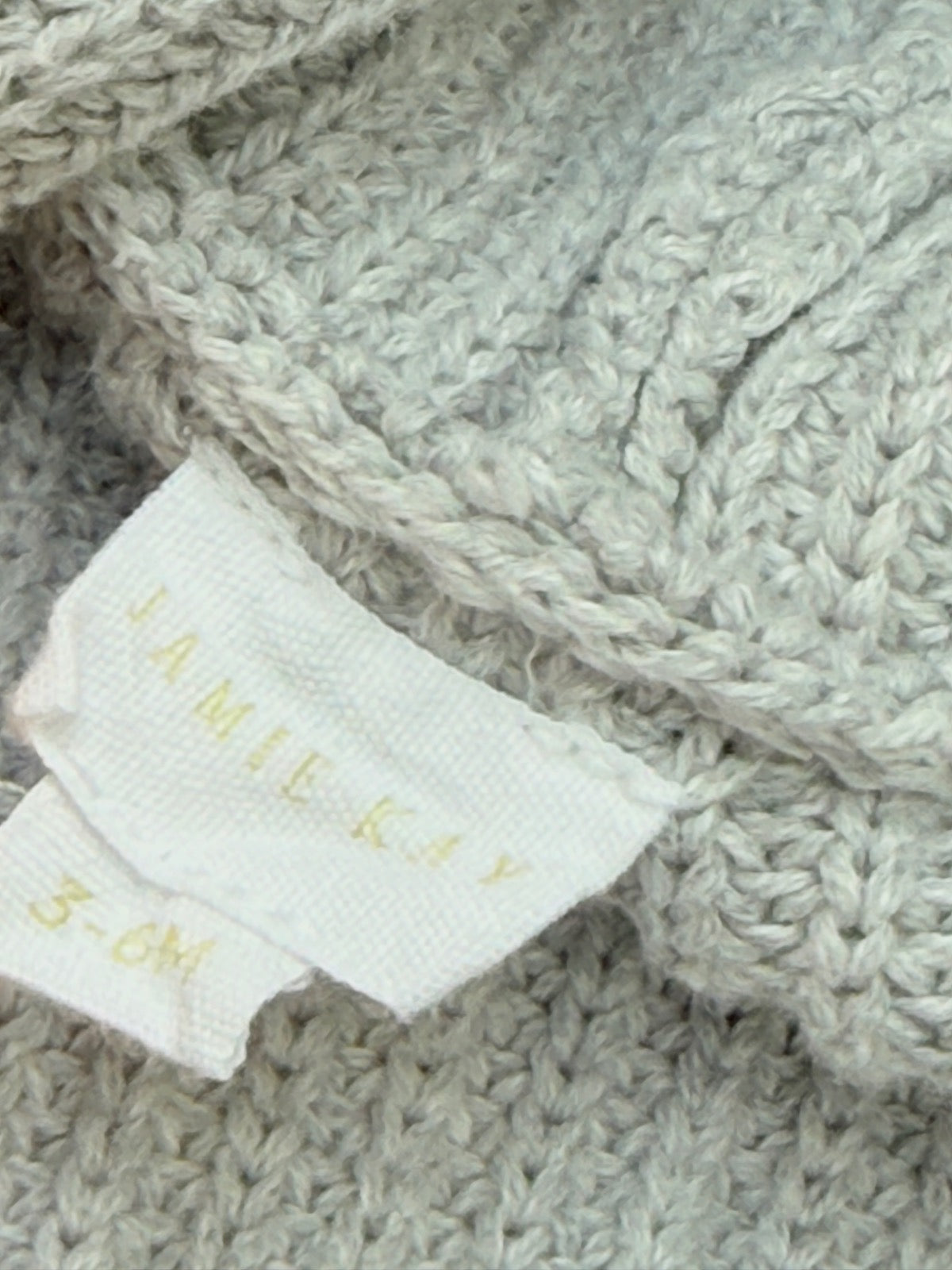Jamie Kay Gray Knit Bear Romper 3-6M