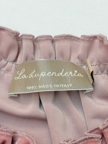 La Stupenderia Pink Velvet Dress Size 7