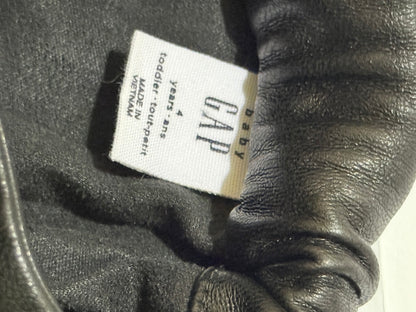 baby GAP Black Faux Leather Pleated Skirt 4T