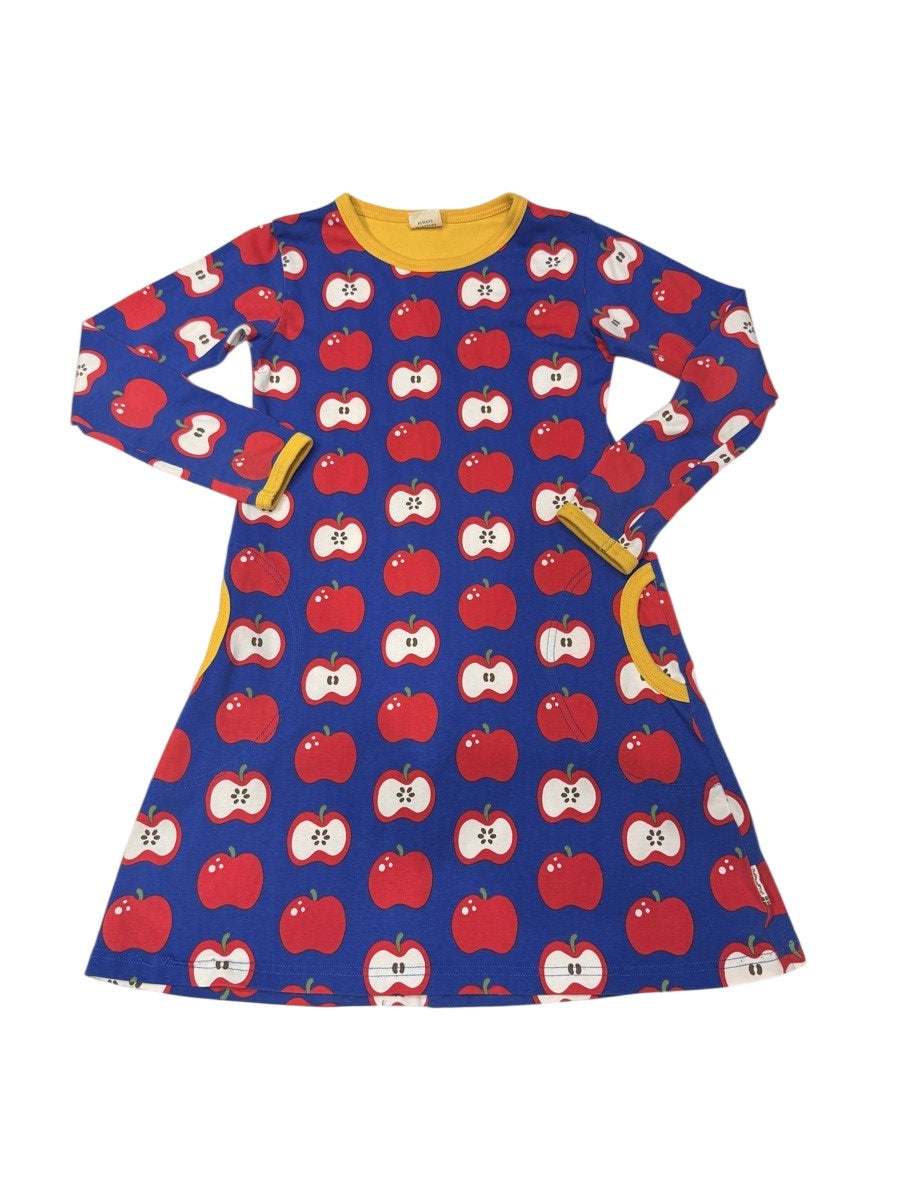 Maxomorra Apple Print Dress 122 128 7-8Y