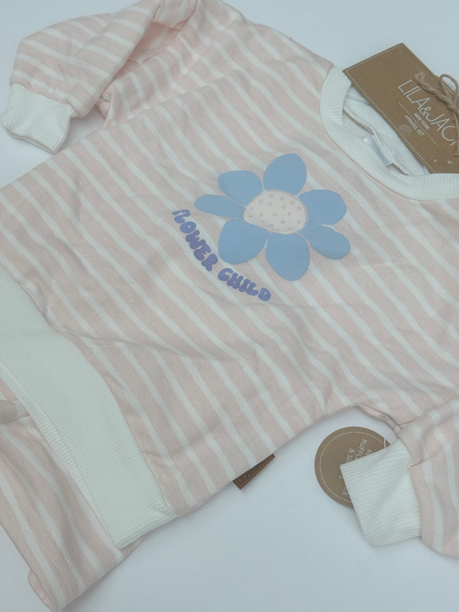Lila & Jack Flower Child Striped Set 12-18M