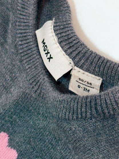 Mexx Gray Bunny Knit Dress 0-3M