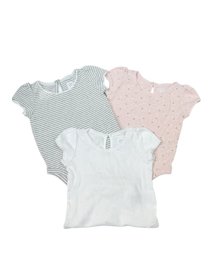 Baby Gap Ribbed Ruffle Bodysuit 3pc Set 12-18M