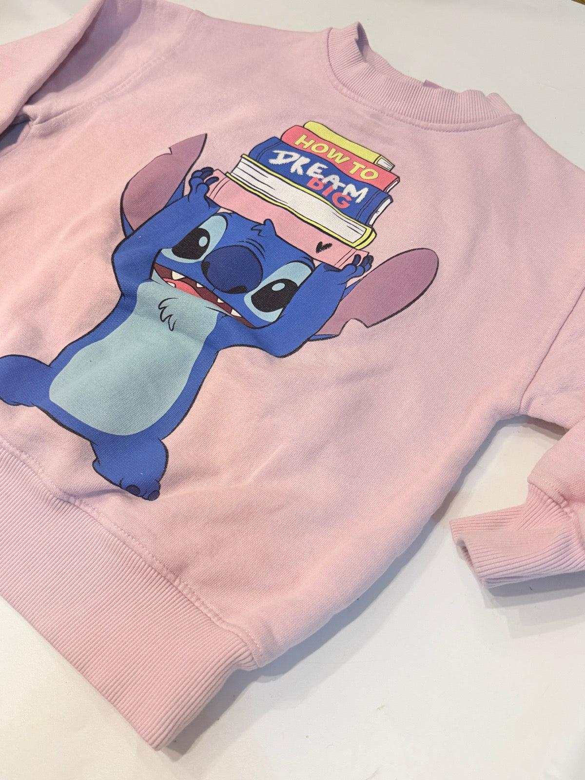 Zara Disney Stitch Pink Sweatshirt Size 9-10Y