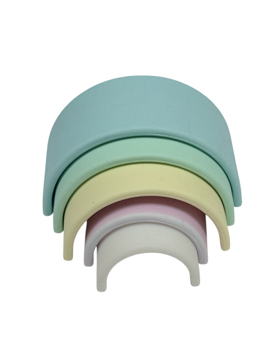 Pastel Silicone Stacking Rainbow Toy / Teethers
