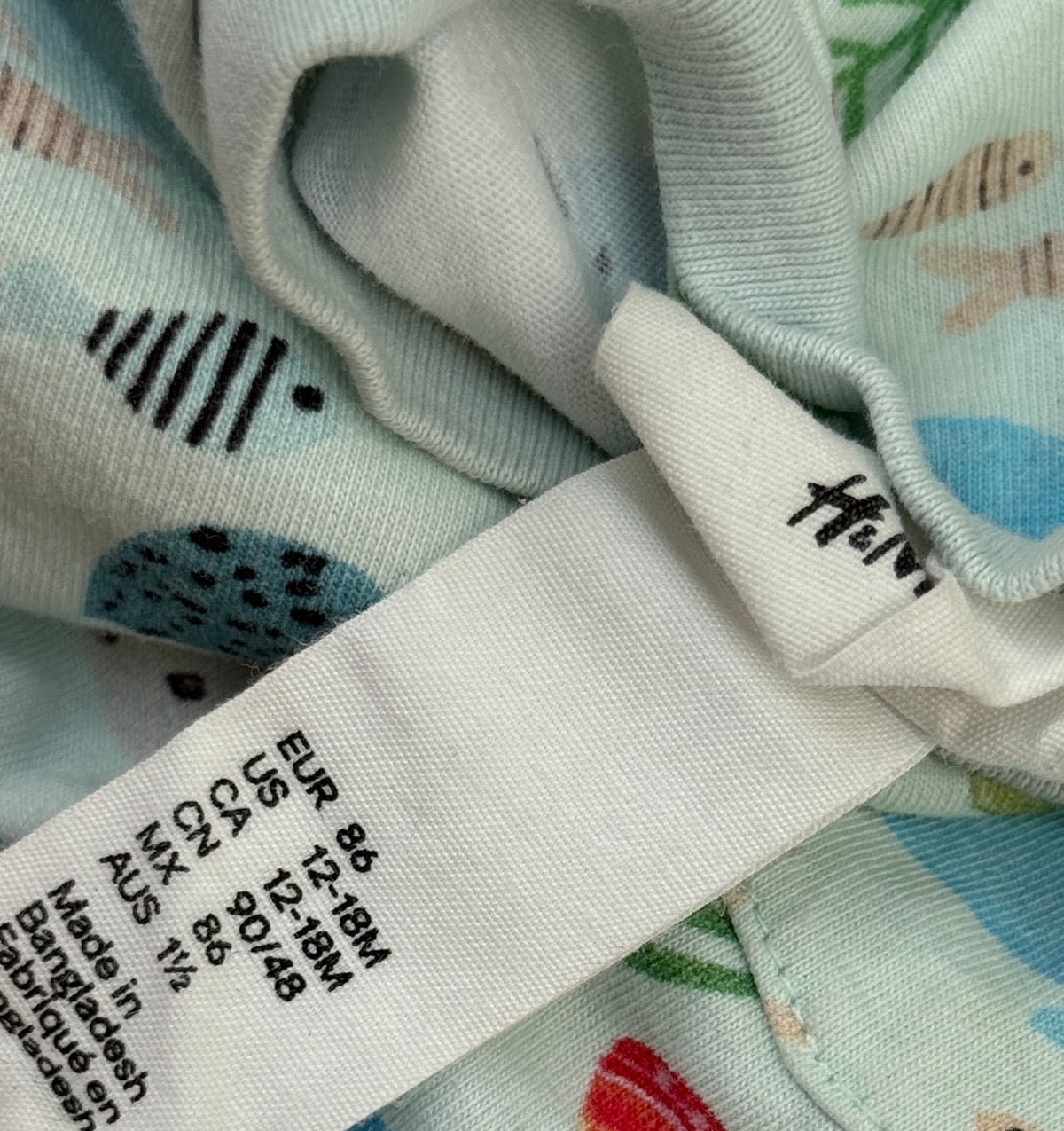 H&M Ocean Print T-Shirt 12-18M