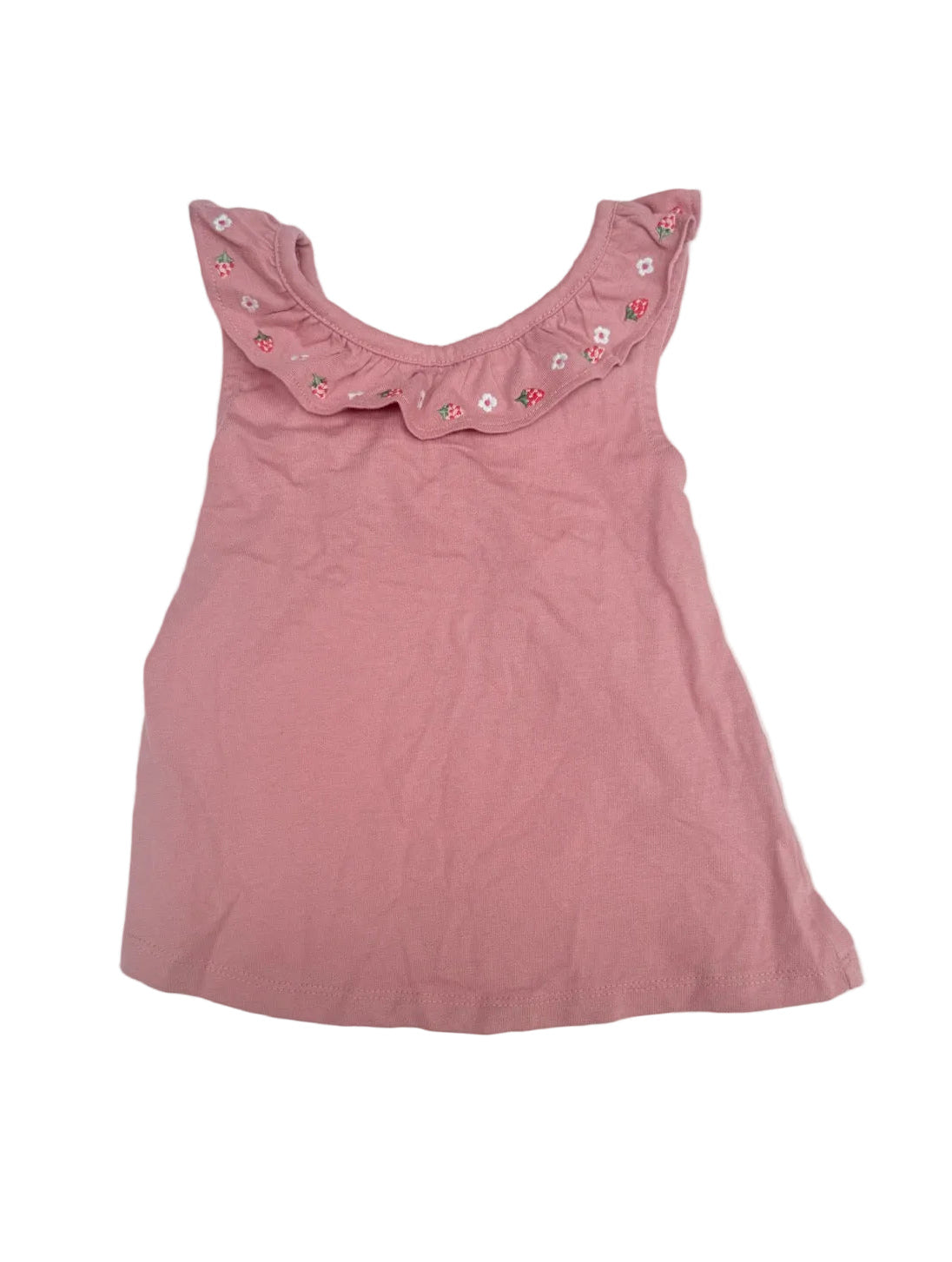 Boden Pink Strawberry Floral Tank Top 5-6Y