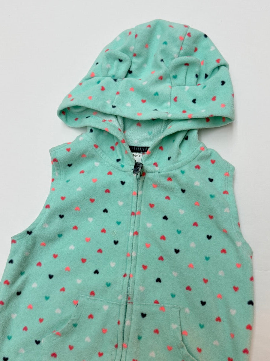 Carter's Fleece Heart Print Hooded Vest 24M