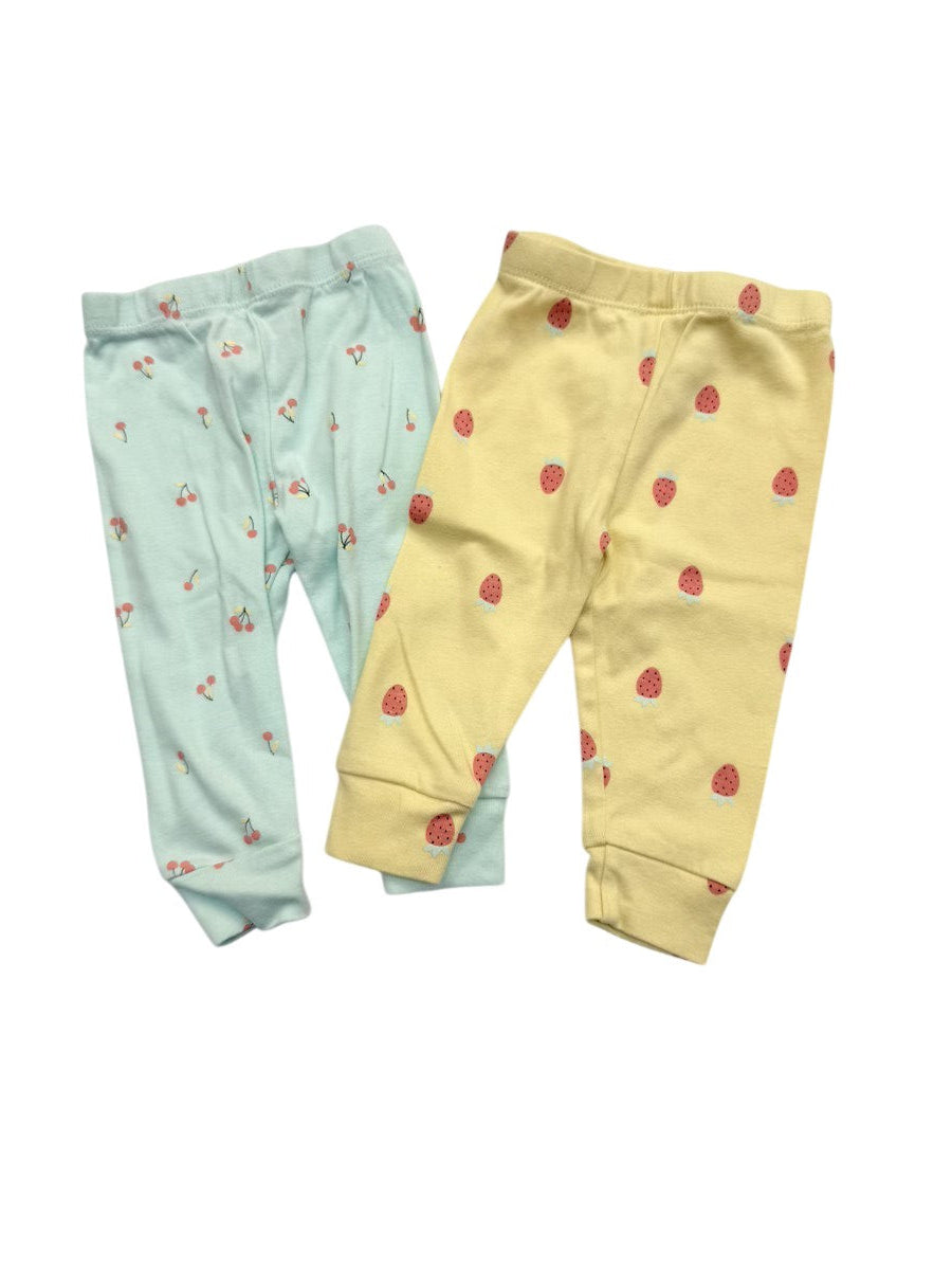 Pekkle Strawberry & Cherry Pants 2-Pack 6M