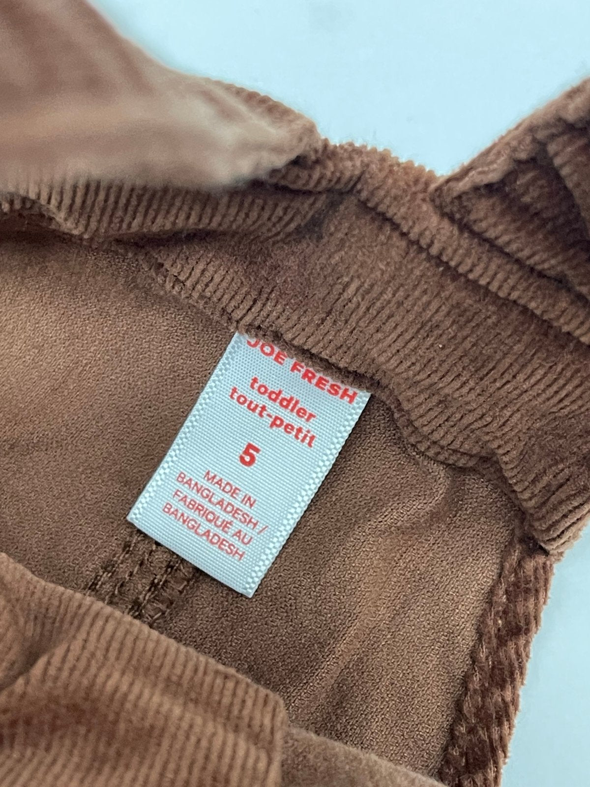 Joe Fresh Brown Corduroy Pinafore Dress Size 5