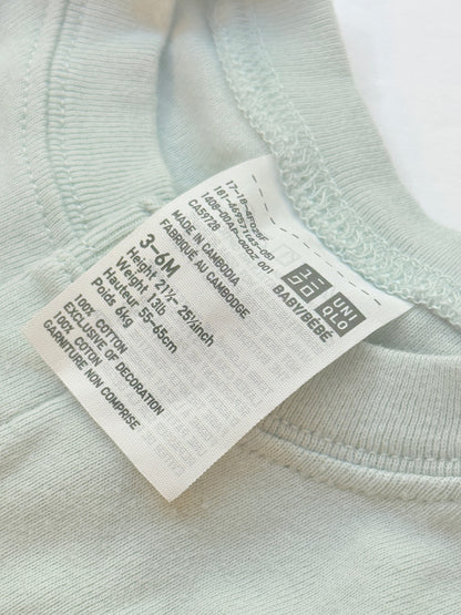 Uniqlo Mint Green Dog Romper 3-6M