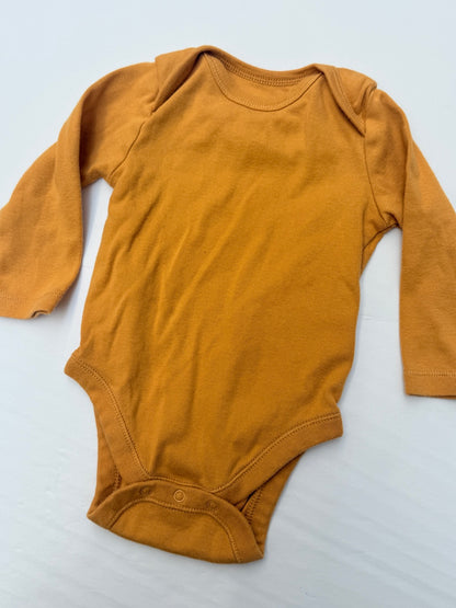 Old Navy Mustard Long Sleeve Bodysuit 3-6M