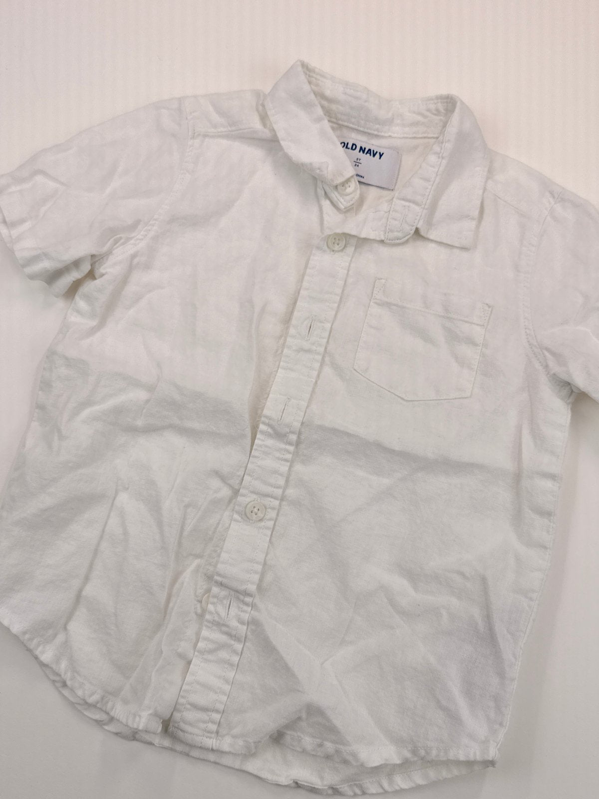 Old Navy White Linen Blend Shirt 3T