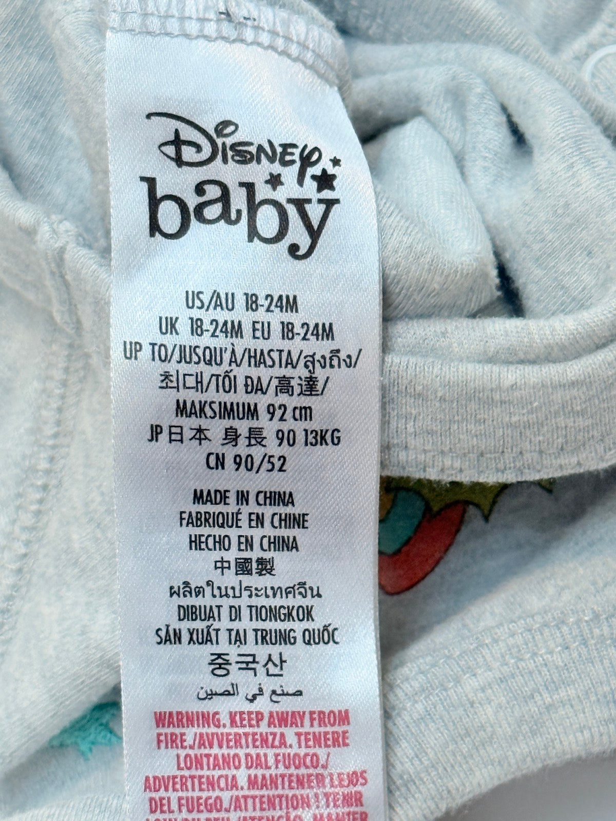 Disney Baby Walt Disney World Gray Bodysuit 18-24M