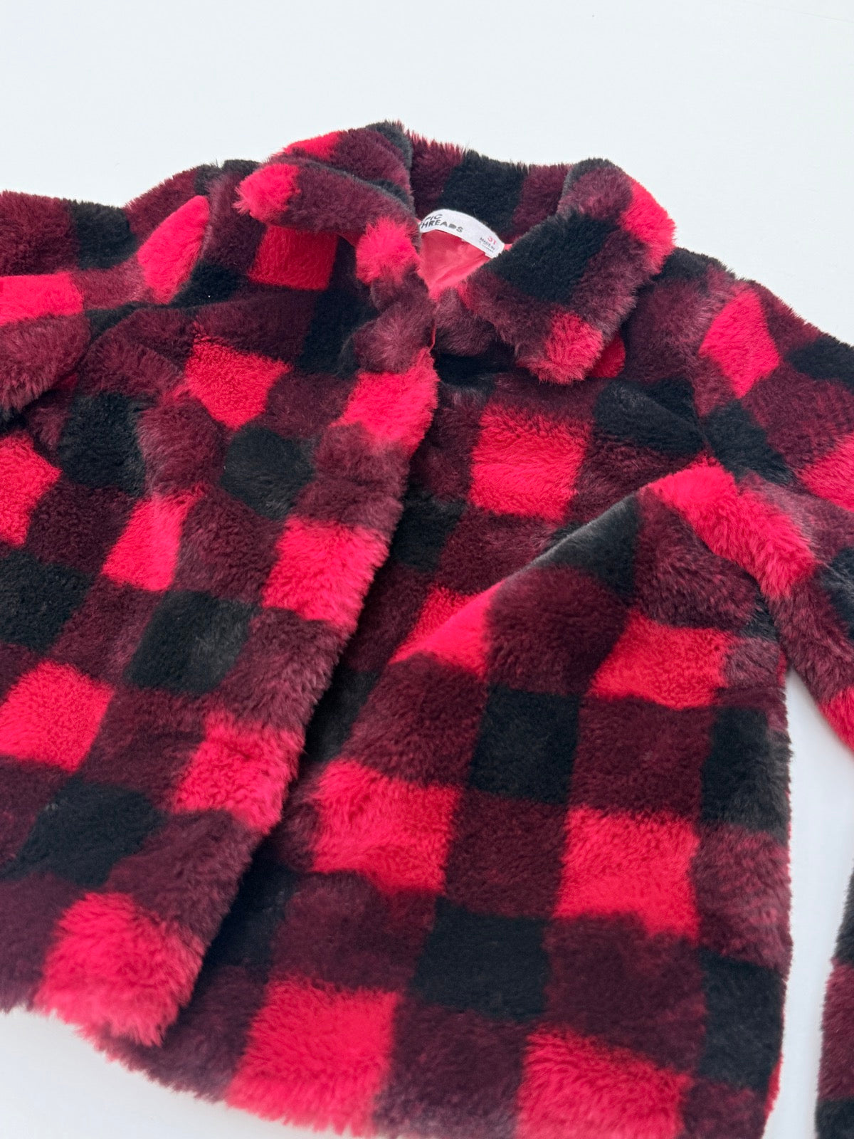 Epic Threads Buffalo Plaid Faux Fur Jacket 3T