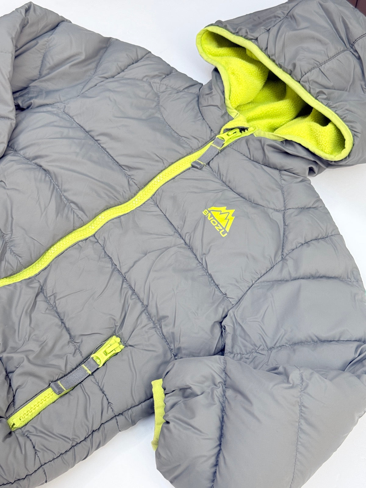 Snozu Gray Puffer Hooded Jacket Size 4