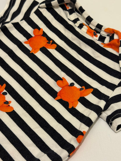 SNURK Crab Stripe Romper Size 0-3m