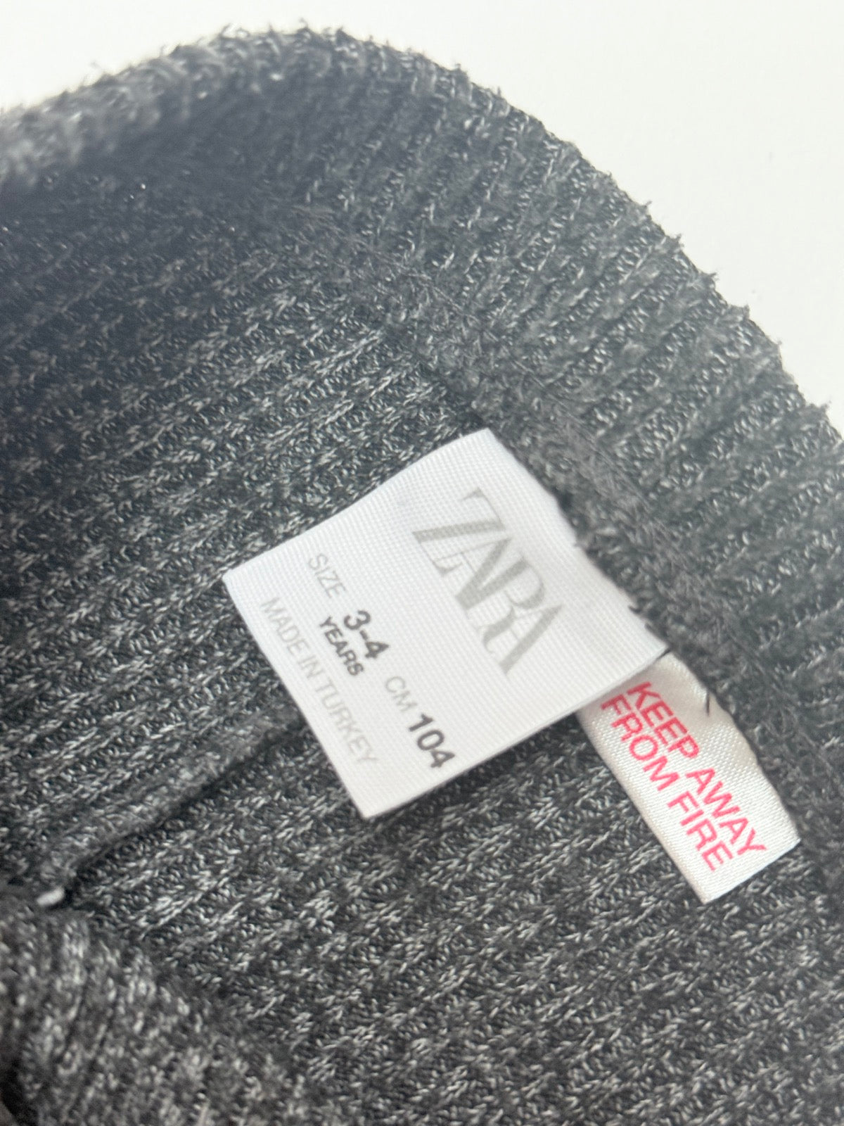 Zara Gray Knit Jogger Pants 3-4Y