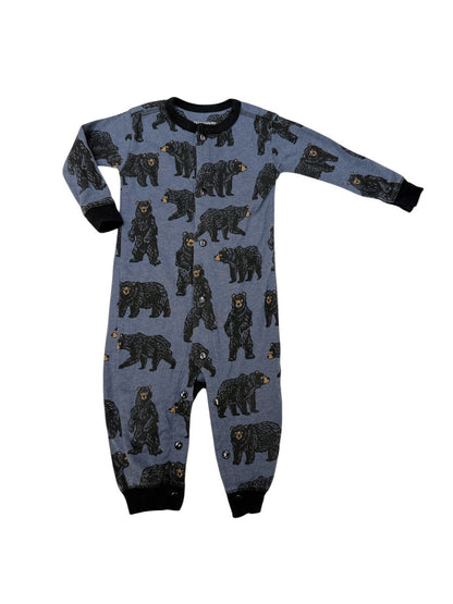 Little Blue House Black Bears Pajama Onesie 6-12m