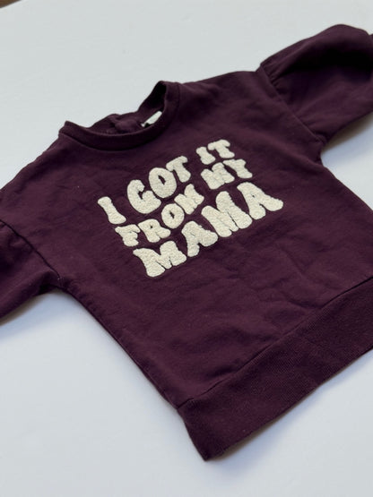 PL Baby I Got It From My Mama Sweatshirt 6m