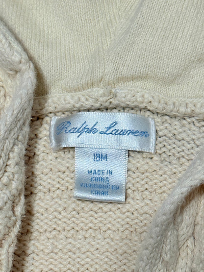 Ralph Lauren Hooded Cable Knit Cardigan 18M