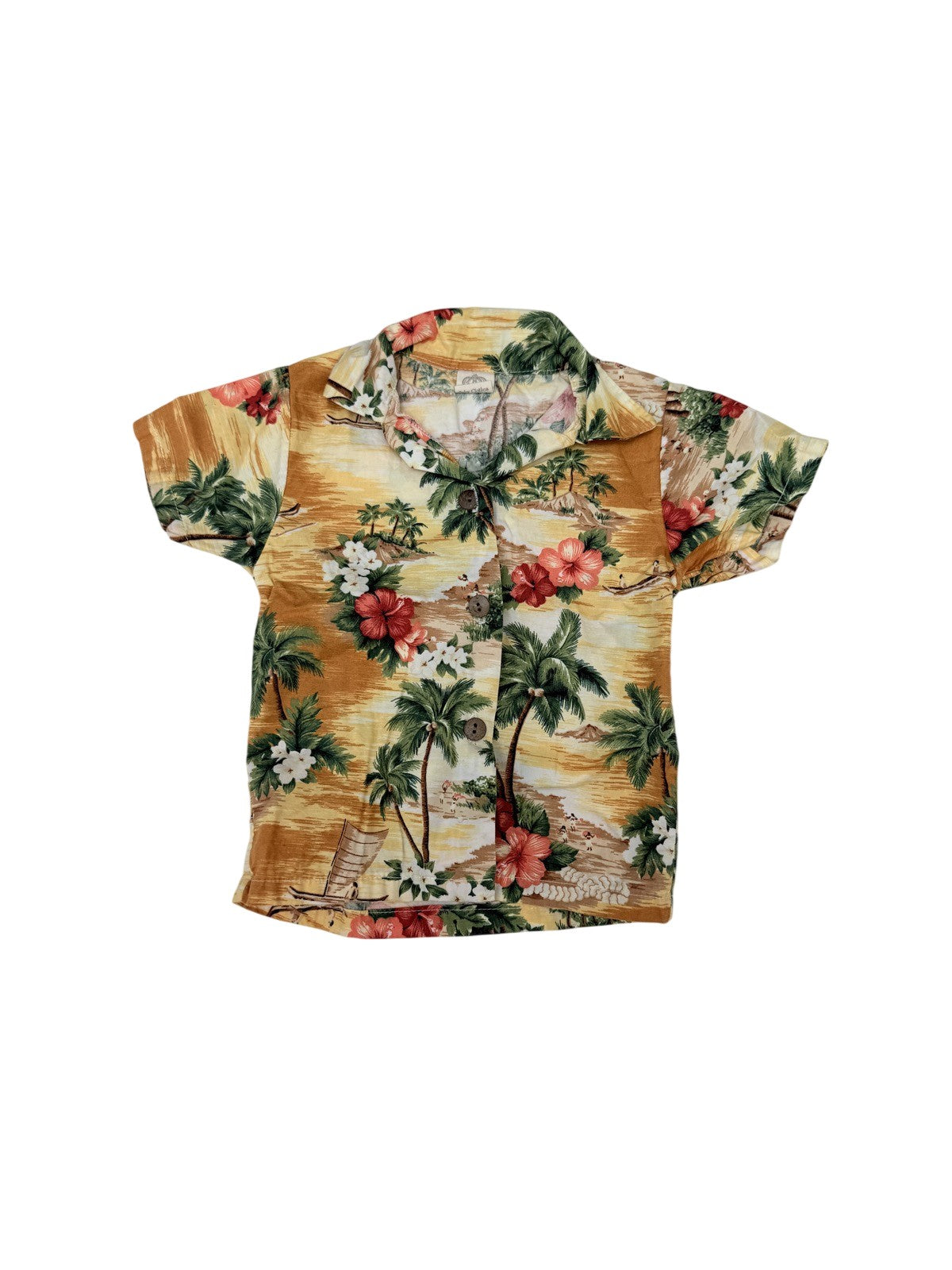 Little Pig Hawaiian Floral Button-Up Shirt Size 18-24m