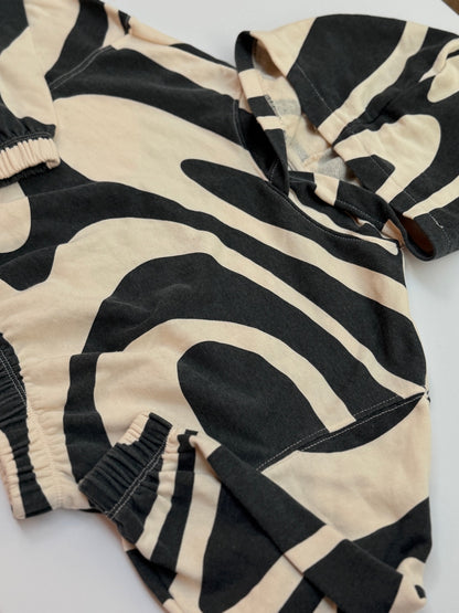 H&M Abstract Crop Hoodie Size 8-10