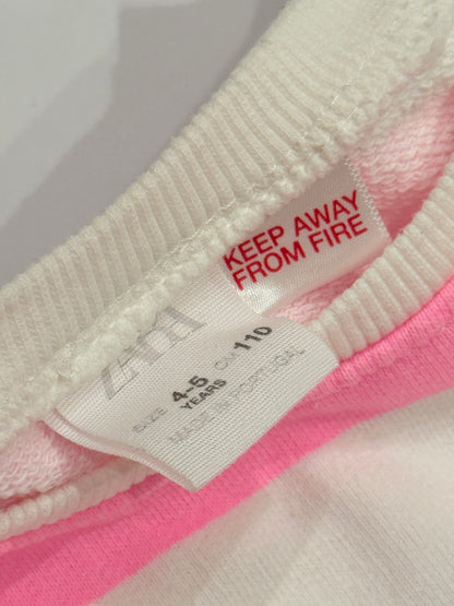 Zara Pink White Stripe Sweatshirt 4-5Y