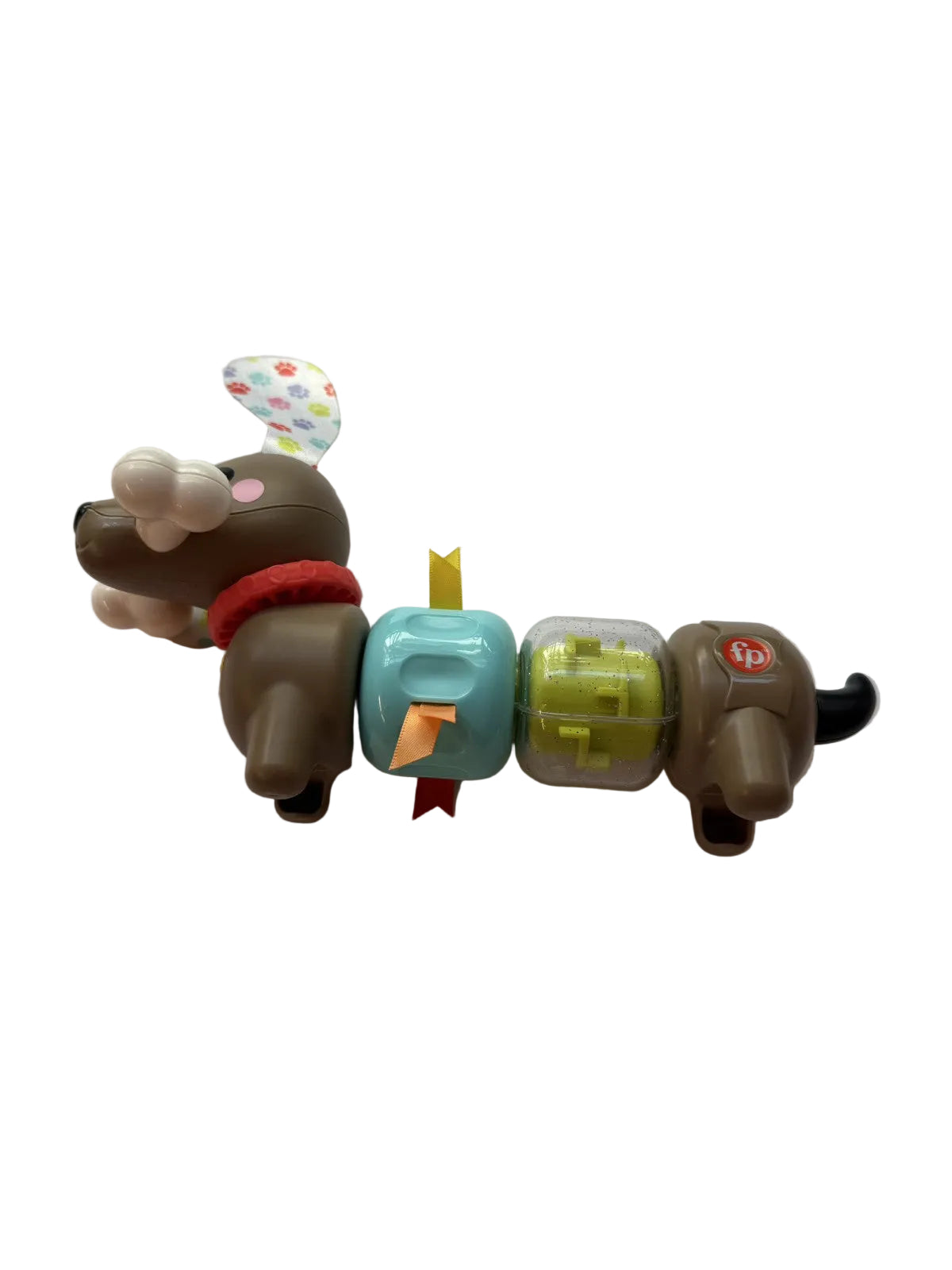 Fisher-Price Baby Sensory Toy FP Pets Click & Spin Activity Pup with Fine Motor Activities for Infants Ages 6+ Months