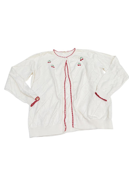 Dave & Bella Cherry Embroidered Cardigan Size 10/12