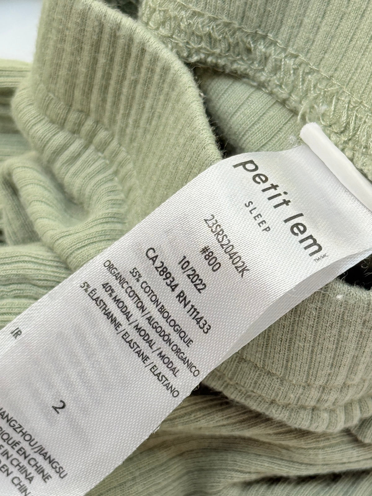 Petit Lem Sleep Ribbed Pajama Set Size 2