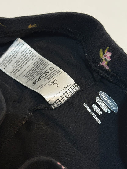 Old Navy Floral Black Leggings 2T