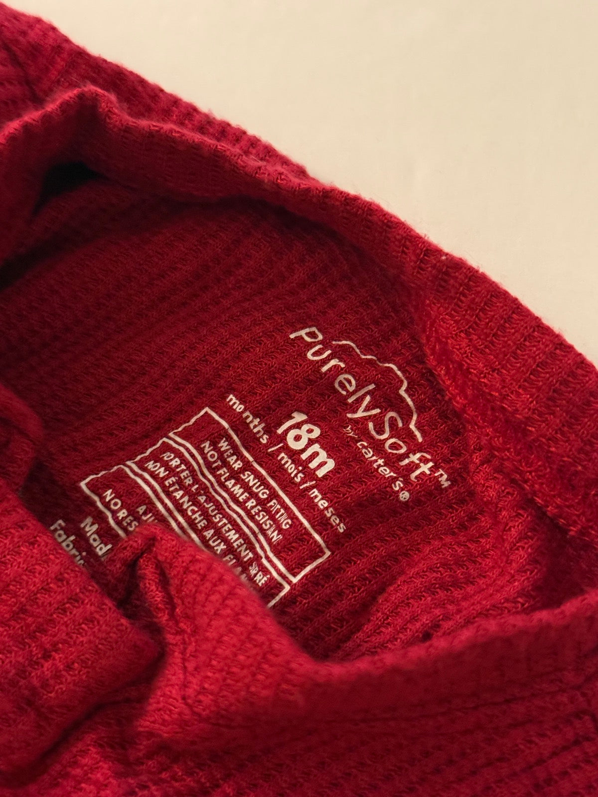 Carter's Purely Soft Red Thermal Union Suit 18M