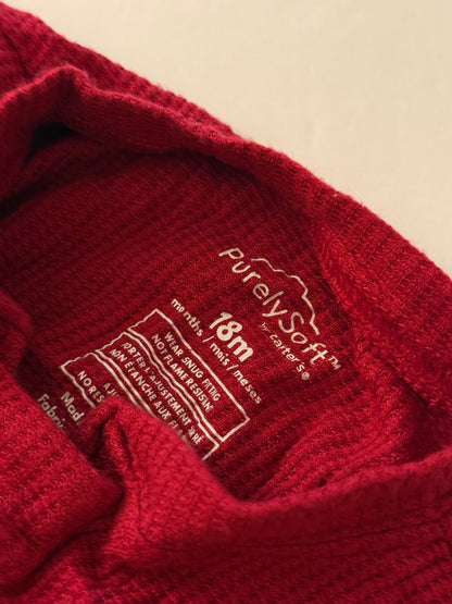 Carter's Purely Soft Red Thermal Union Suit 18M