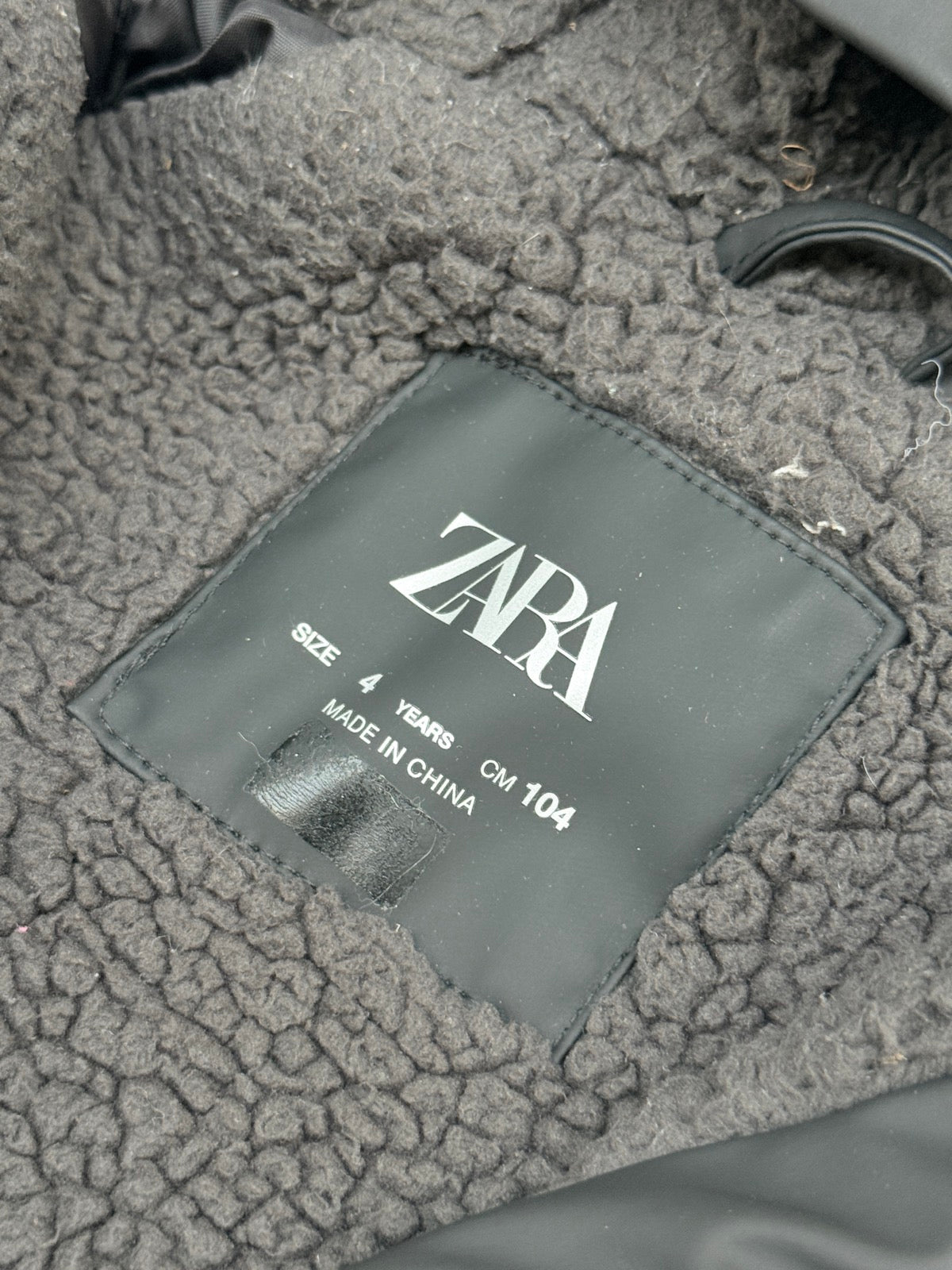 Zara Rain Hooded Fleece-Lined Jacket Size 4T