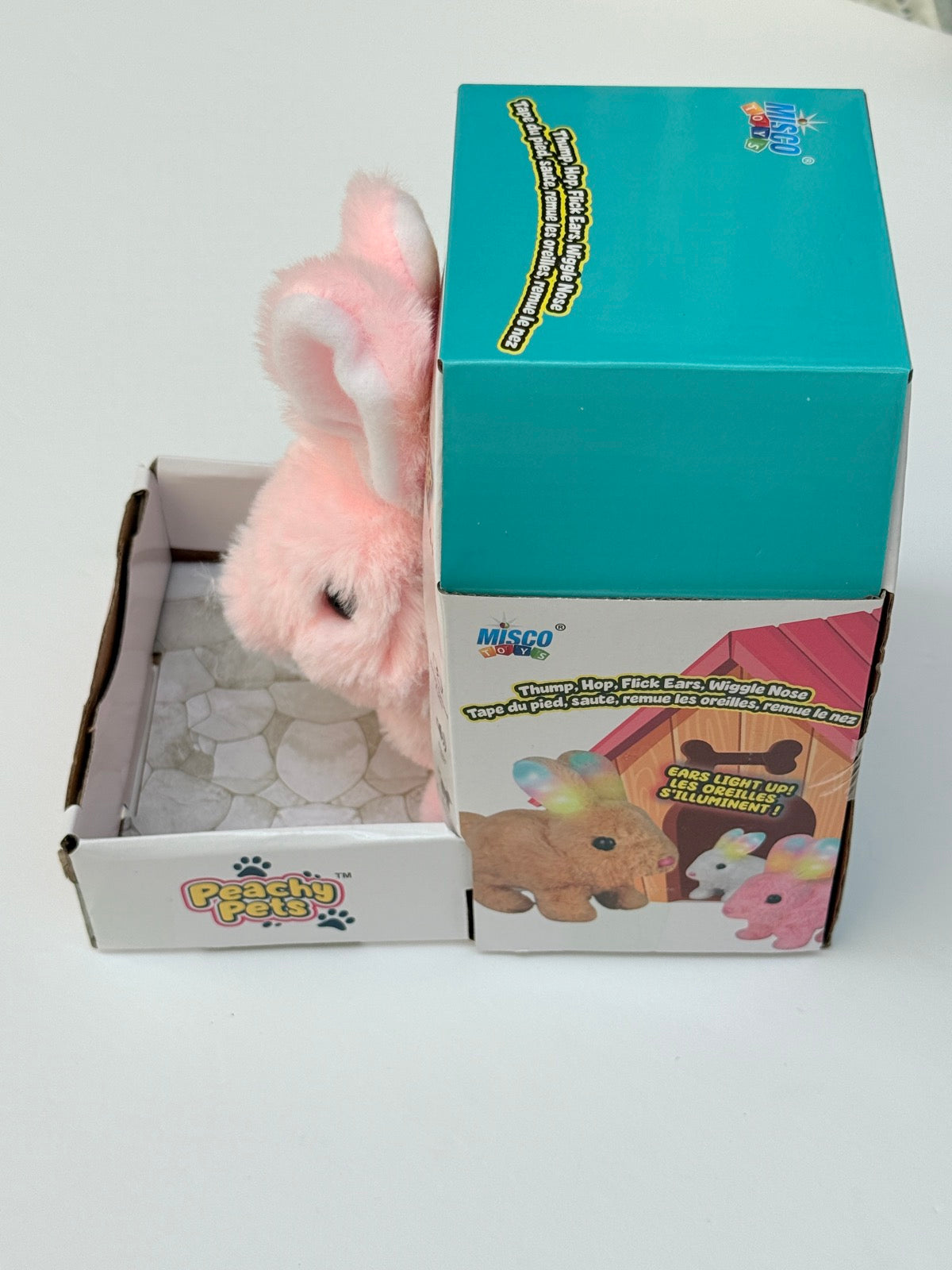 Misco Toys Peachy Pets Pink Bunny Battery Operated