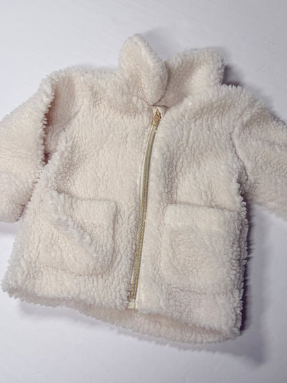 H&M Cream Sherpa Fleece Jacket 6-9M