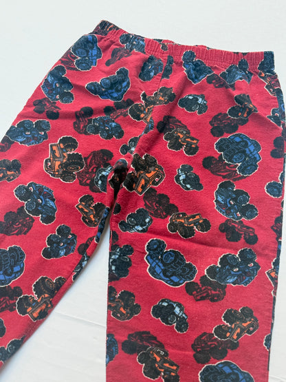 George Monster Truck Flannel Pajama Size 6