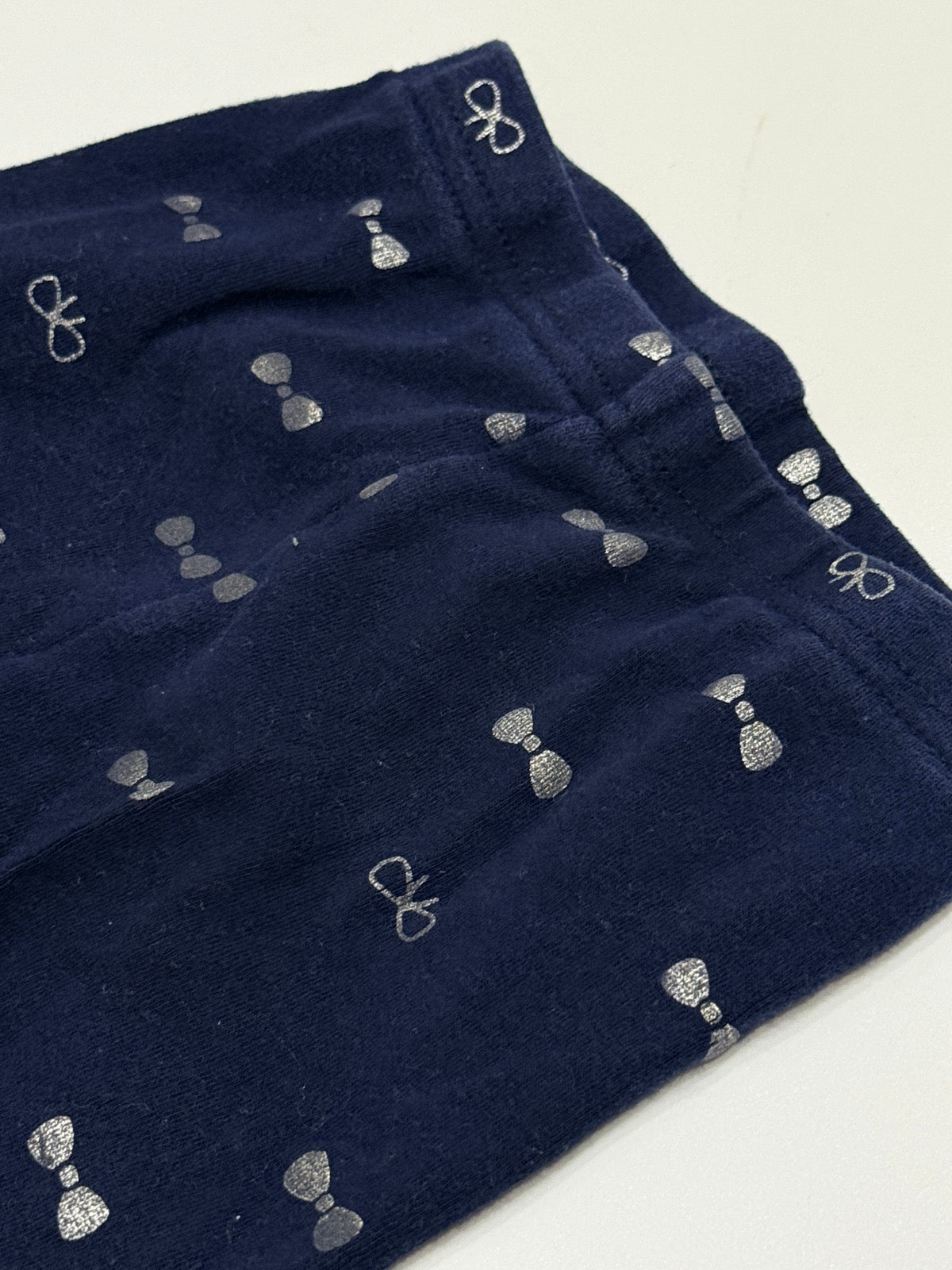 Navy Bow Print Leggings Size 12m