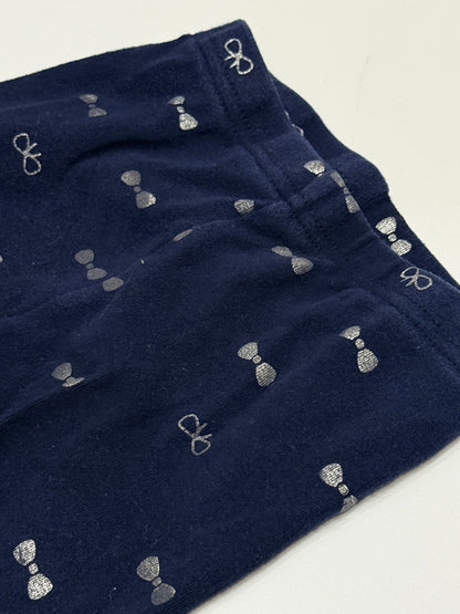 Navy Bow Print Leggings Size 12m