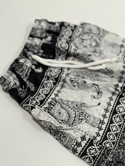 Pantalon Harem Éléphant Noir Blanc Inconnu Taille S