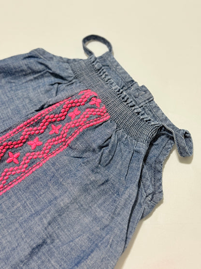 Joe Fresh Chambray Embroidered Dress 6-12m